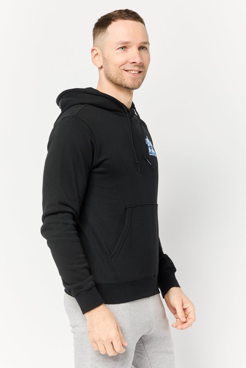 adidas Originals Men Sportswear Fit Long Sleeves Training Hoodies, Black  - Image 3