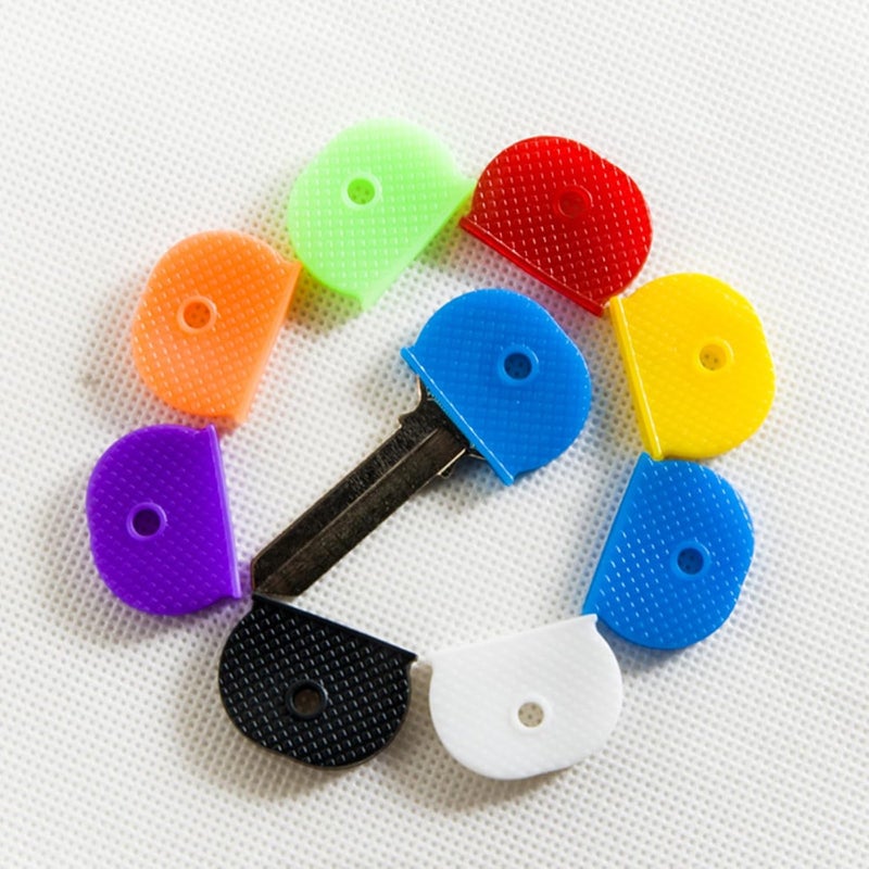 50 Pcs Key Caps Covers Tags, Color Key Caps House Key Covers for Most Flat Key Types - Image 3