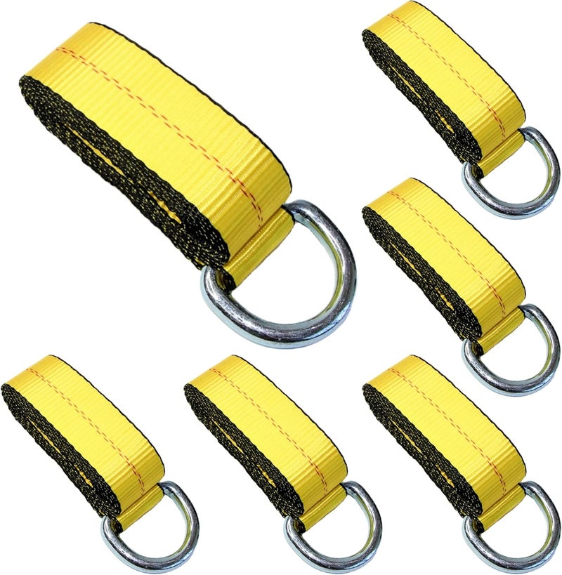(Pack of 6) 2" X 8 Ft Lasso Strap with D Ring Auto Tie Down