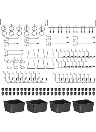 Pegboard Hooks Pegboard Accessories 110Pcs Peg Board Organizer Accessories Peg Board Hooks With Pegboard Bins Peg Locks For Hanging And Organizing Various Tools Fit 1 8 ＆1 4 Inch Pegboard - pzsku/Z90E3CA4650E0F253659EZ/45/_/1723260954/d3dcd35f-5157-486b-b424-4b33f0196722