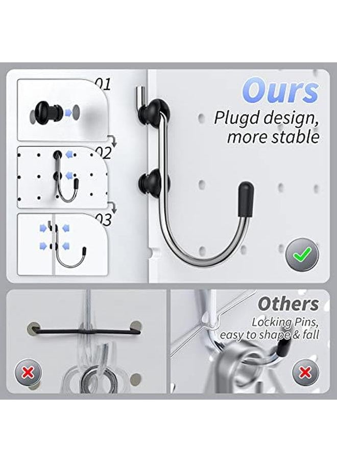 Pegboard Hooks Pegboard Accessories 110Pcs Peg Board Organizer Accessories Peg Board Hooks With Pegboard Bins Peg Locks For Hanging And Organizing Various Tools Fit 1 8 ＆1 4 Inch Pegboard
