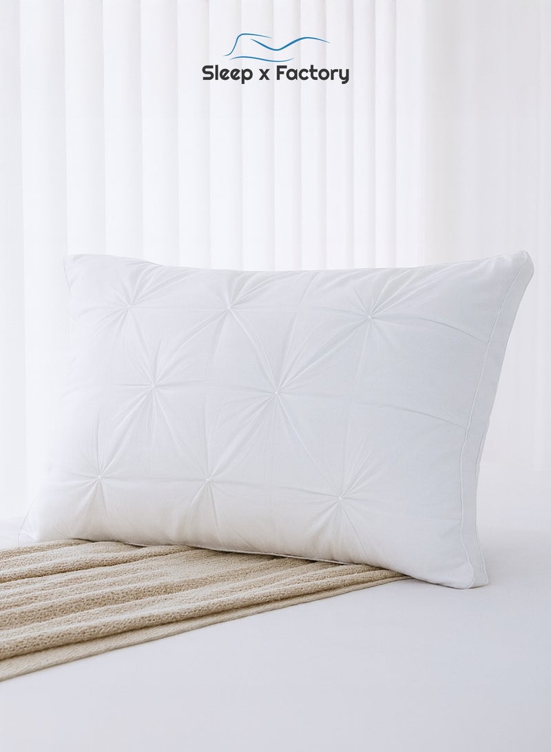 Sleep x Factory Eileen Hotel Pillow – 70×50 cm – Natural Cotton Fabric with Soft Microfiber Filling, 1200 g – 1 Piece - Image 1