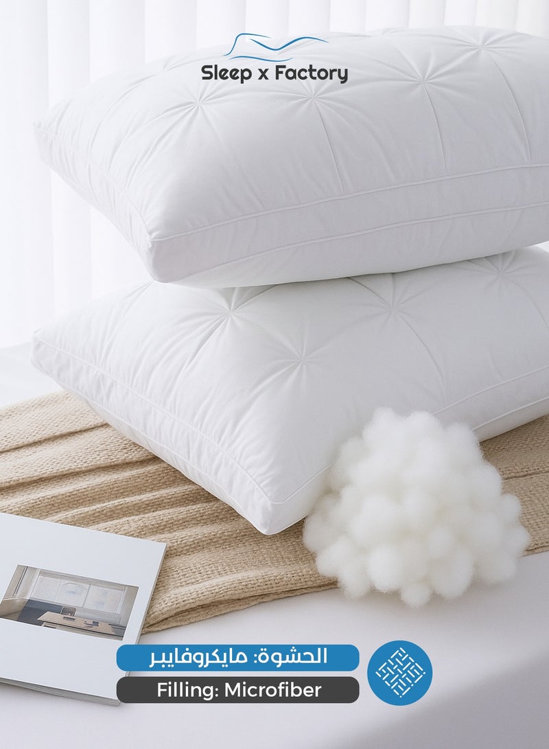 Sleep x Factory Eileen Hotel Pillow – 70×50 cm – Natural Cotton Fabric with Soft Microfiber Filling, 1200 g – 1 Piece - Image 5