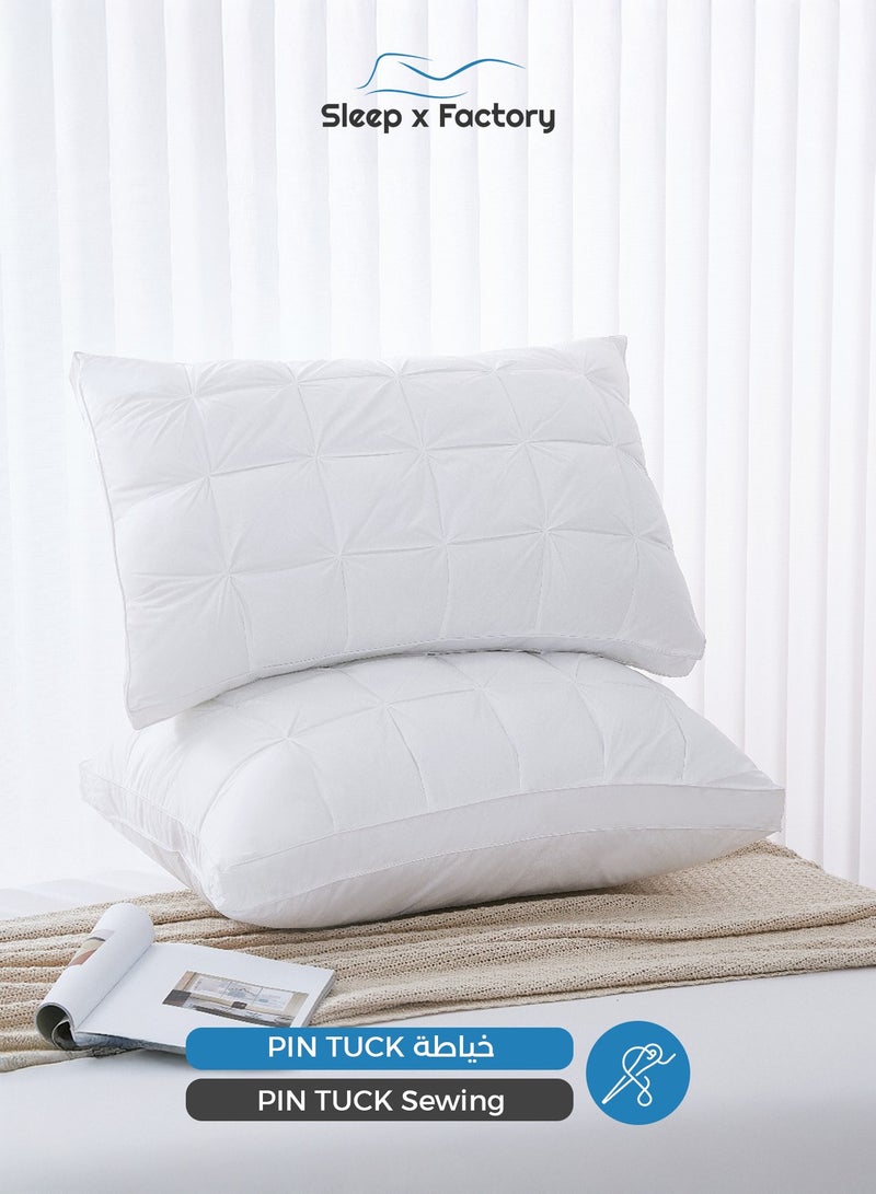 Sleep x Factory Eileen Hotel Pillow – 70×50 cm – Natural Cotton Fabric with Soft Microfiber Filling, 1200 g – 1 Piece - Image 3