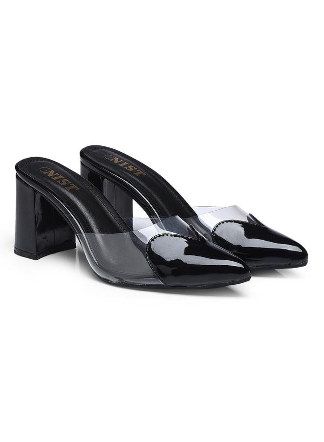 GNIST GNIST Transparent Pointed Toe Block Heel Mules  - Image 4