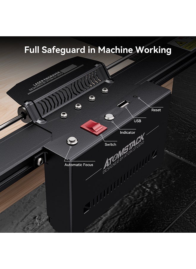 ATOMSTACK A70 PRO Laser Engraver 77W COS Blue Light Laser Power with F60 Air Assist Set 24000mm/min Engraving Speed and Offline Working 0.01mm Precision  - Image 5