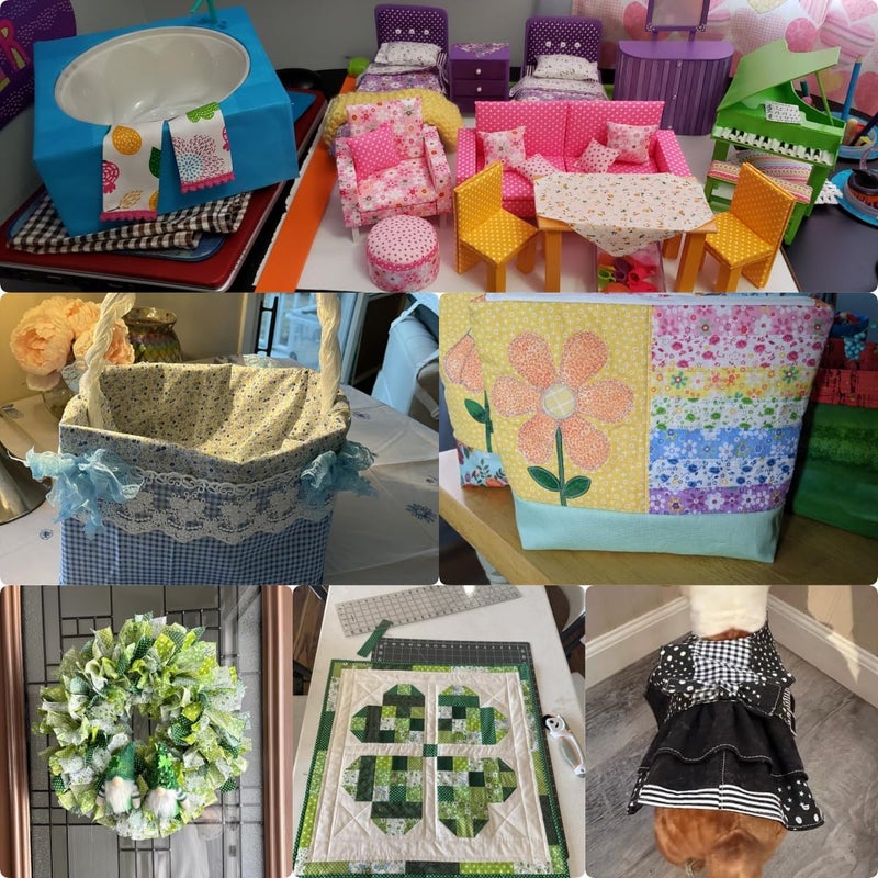 Antetek 7Pcs 9.8" x 9.8"(25 * 25CM) Cotton Fabric DIY Making Supplies Quilting Patchwork Fabric Fat Quarter Bundles DIY for Quilting Cotton Patchwork Cushions (7pcs Green Flowers, 9.8" x 9.8") - Image 3
