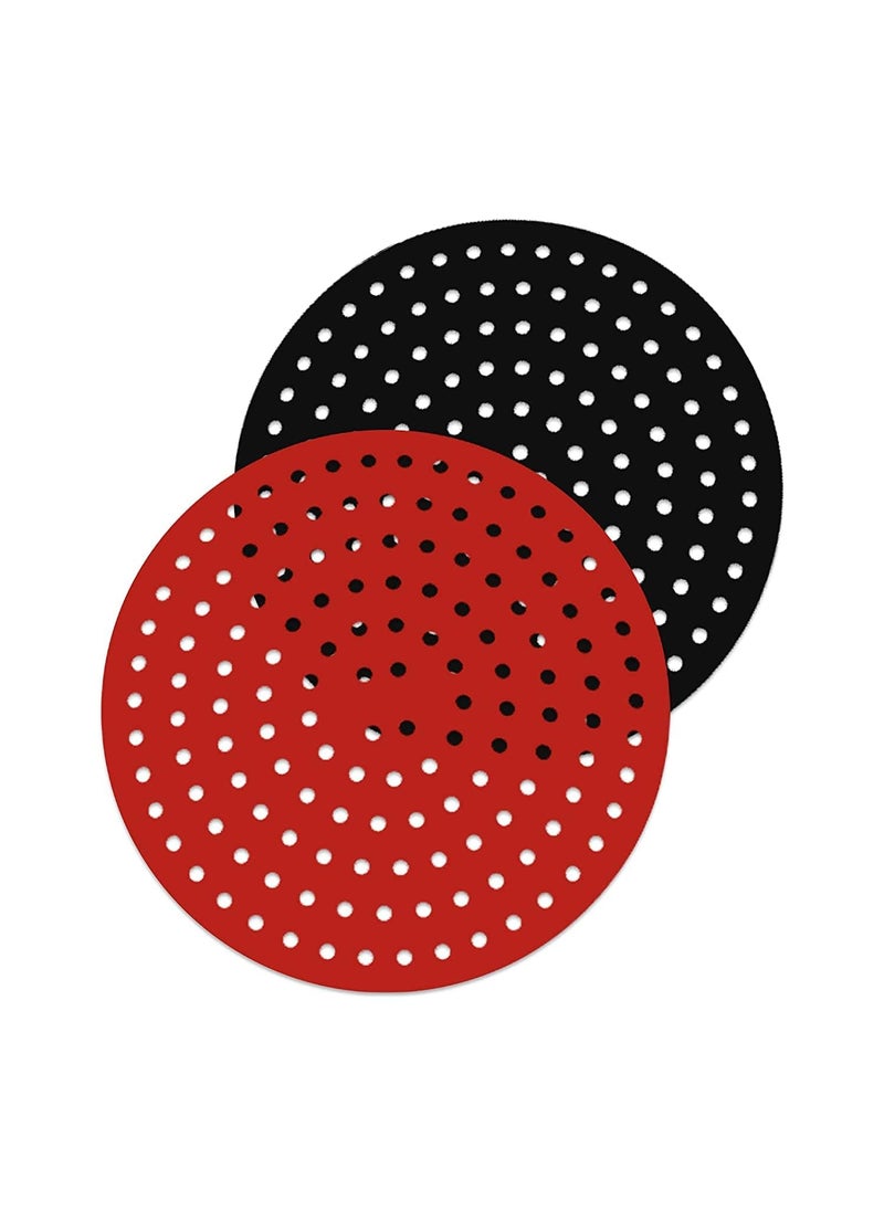 PRISO PRISO Air Fryer Silicone Mat NonStick Basket Mat Deep Pad Replacement for Parchment Paper AntiOil Bottom Air Frying AntiOil Bottom Steaming and Oven Baking 2 pcs 