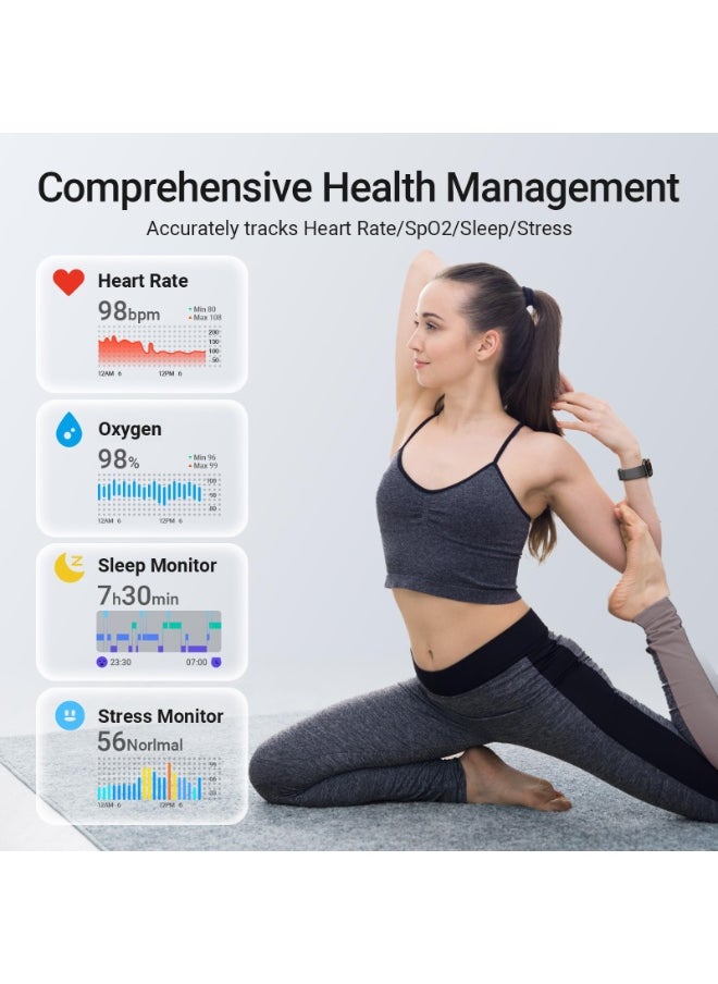ibsun - 1.99"AMOLED Smart Watch with Answer/Make Calls, 3ATM Waterproof/Heart Rate/blood pressure/Sleep Tracker - Image 1