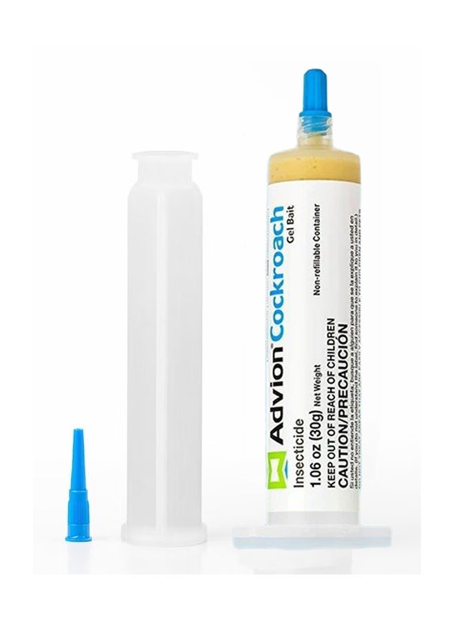 advion Cockroach Killer Gel Bait (1 Tube +1 Plunger +1 Tip) 30g, Fast Roach Killer, Long-Lasting Pest Control for Home & Kitchen - Image 1
