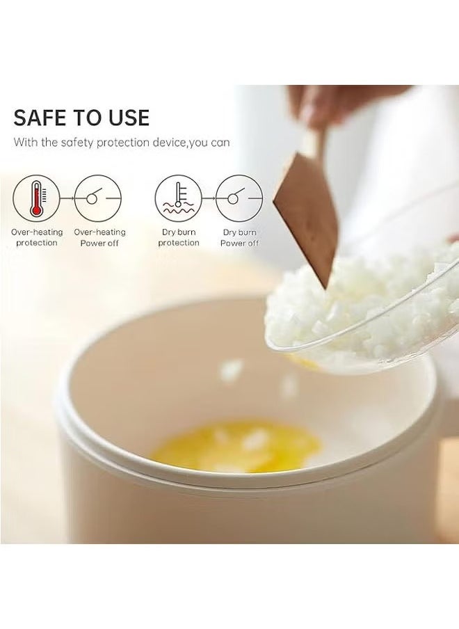 Hihonor 2L Electric Hot Pot with Steamer & Temperature Control-Non-Stick Electric Cooker Shabu Shabu,Electric Skillet,Frying Pan,Electric Saucepan,for Noodles,Egg, Steak,Sauté,Steam,Oatmeal and Soup  - Image 4