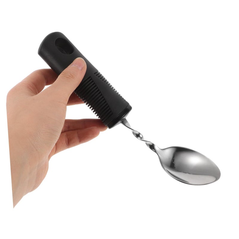 Adaptive Weighted Cutlery Set 4pcs Wide Grip Non Slip Fork Spoon Knife for Elderly - Image 5