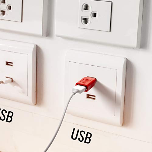 NTW Secure Charging USB Adapter, red, Small (NUSB-KDL5-RD) - Image 3
