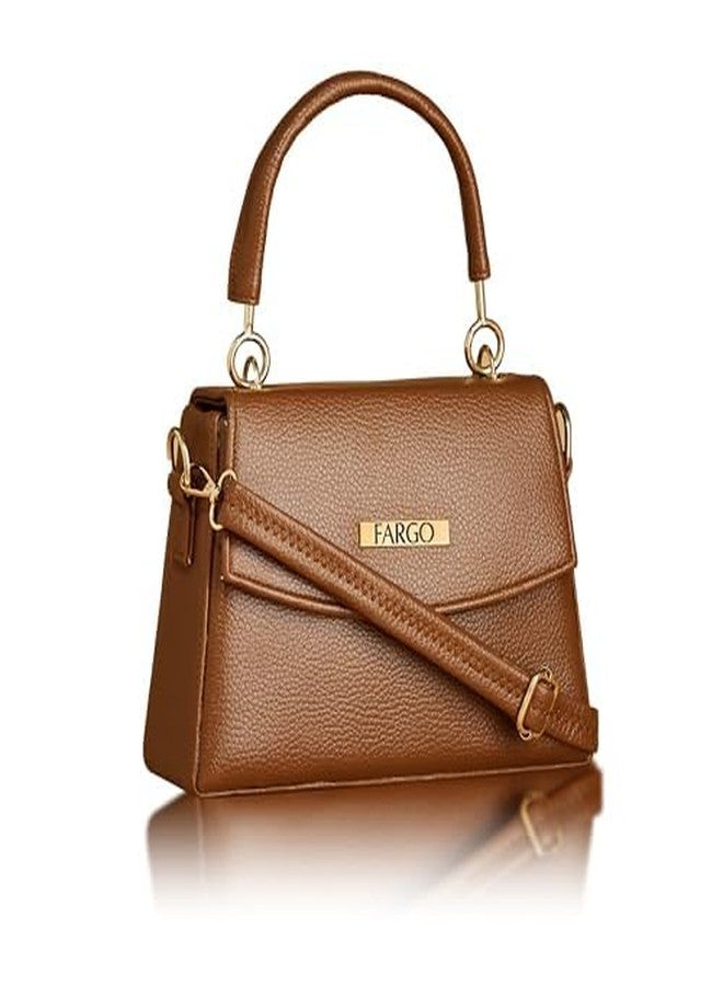 Fargo Stylish Vegan Leather Mini Handbag for Women | Purse for Women & Girls (Tan) - Image 1