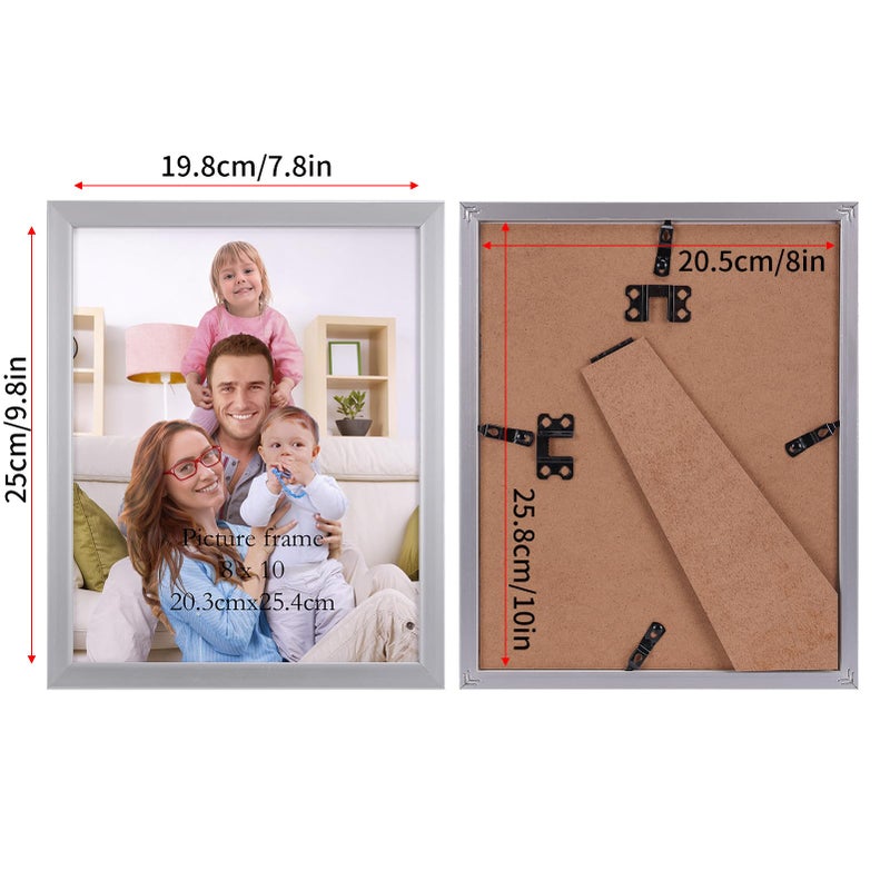 جيفت جاردن GiftGarden 8x10 إطار الصورة الفضي مجموعة من 7 إطارات فضية متعددة 8 × 10 للجدار أو عرض الطاولة - Image 2