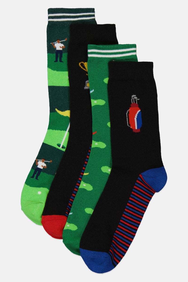 The Orrsum Sock Co Men 4 Pack Graphic Print Golf Socks, Multicolor - Image 1
