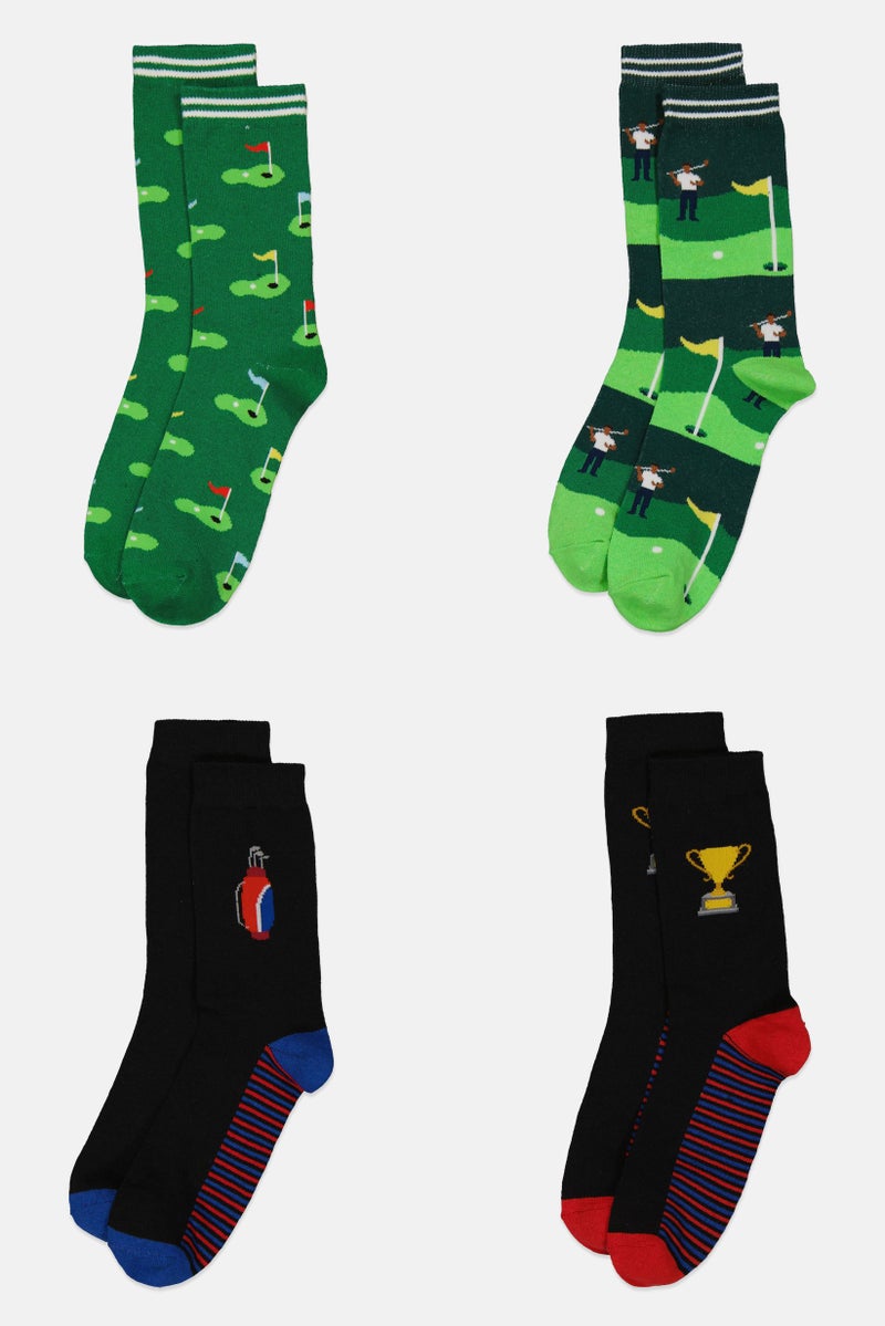 The Orrsum Sock Co Men 4 Pack Graphic Print Golf Socks, Multicolor - Image 3