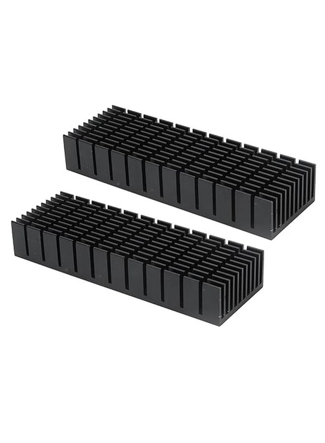 2 Pack Aluminum Cooling Fins Slotted Heatsink Kit 120x40x20mm No Backing Glue - Image 1