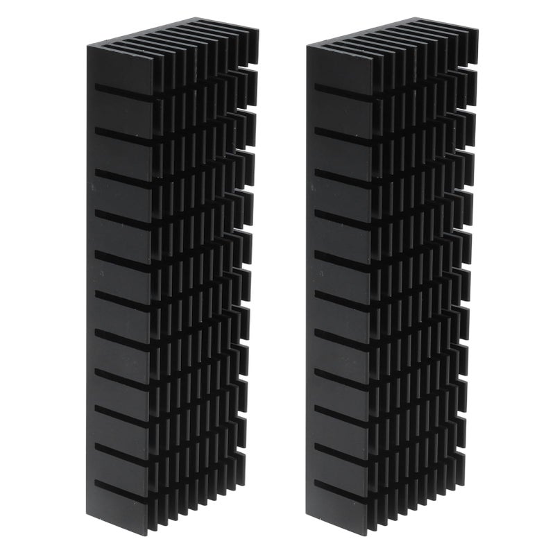 2 Pack Aluminum Cooling Fins Slotted Heatsink Kit 120x40x20mm No Backing Glue - Image 5