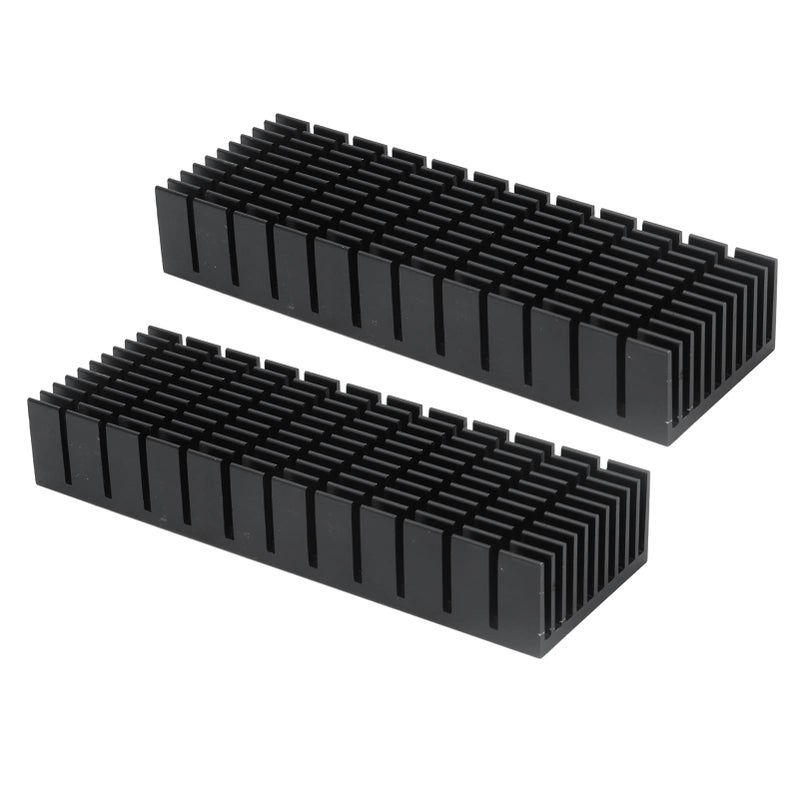 2 Pack Aluminum Cooling Fins Slotted Heatsink Kit 120x40x20mm No Backing Glue - Image 2