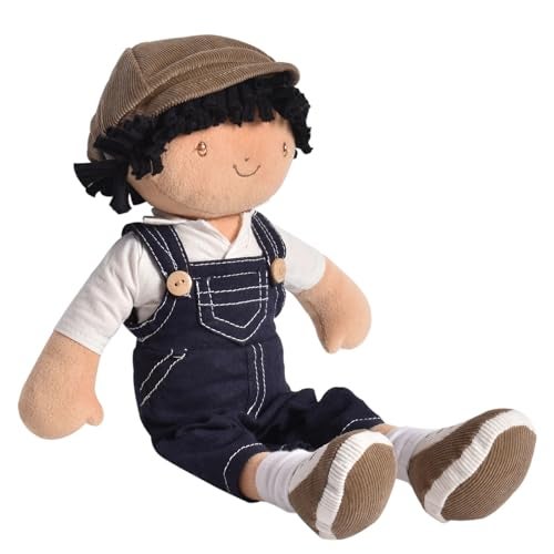 Tikiri Ethically Sri Lankan Tikiri Toys Joe Fabric Baby Doll Boy Baby Doll in Dungaree and Cap Ages 6 Months Up - Image 5