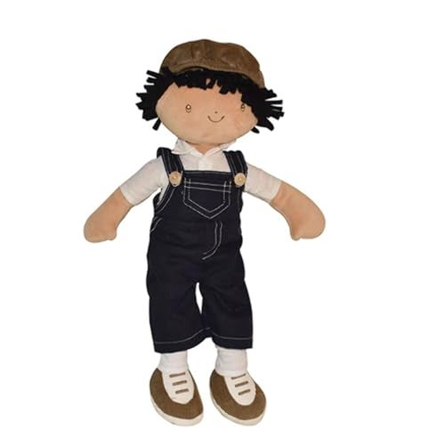 Tikiri Ethically Sri Lankan Tikiri Toys Joe Fabric Baby Doll Boy Baby Doll in Dungaree and Cap Ages 6 Months Up - Image 1