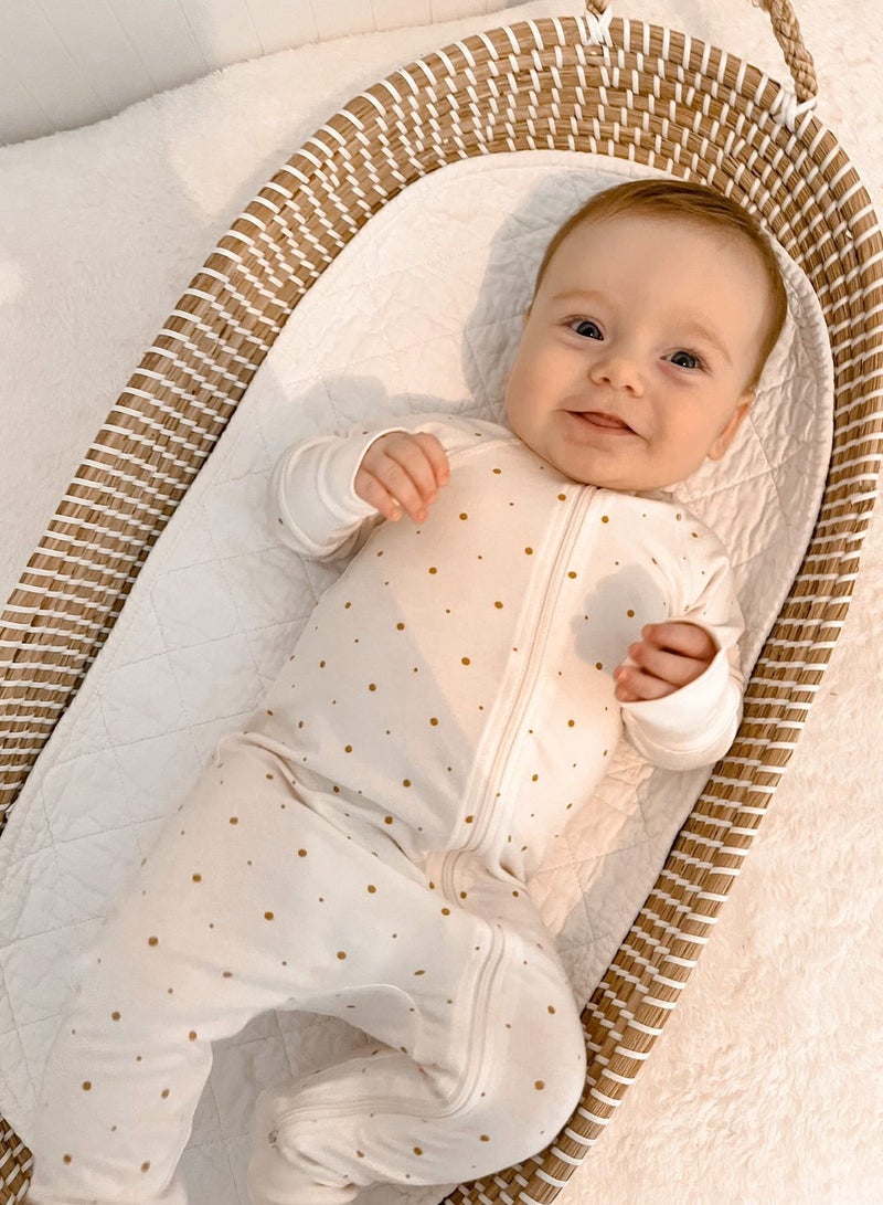 Elli Junior Bamboo Two Way Zip Pyjamas Golden dots - Image 1
