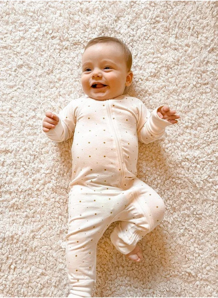 Elli Junior Bamboo Two Way Zip Pyjamas Golden dots