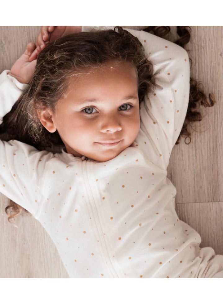 Elli Junior Bamboo Two Way Zip Pyjamas Golden dots - Image 3