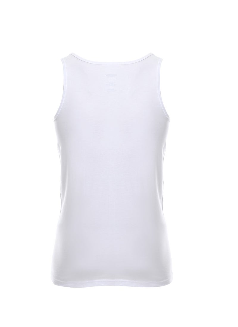 REDCOTTON Men's sleeveless combed from Red Cotton 3 pcs - White  - Image 3