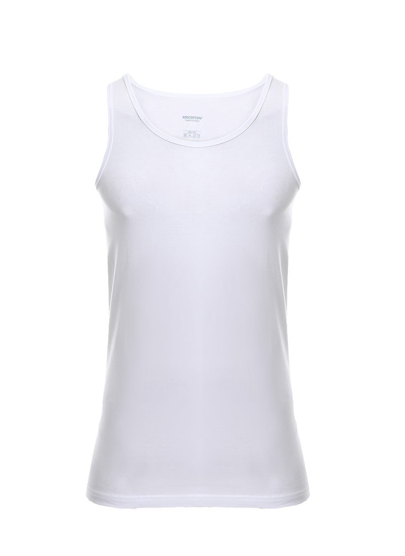 REDCOTTON Men's sleeveless combed from Red Cotton 3 pcs - White  - Image 2