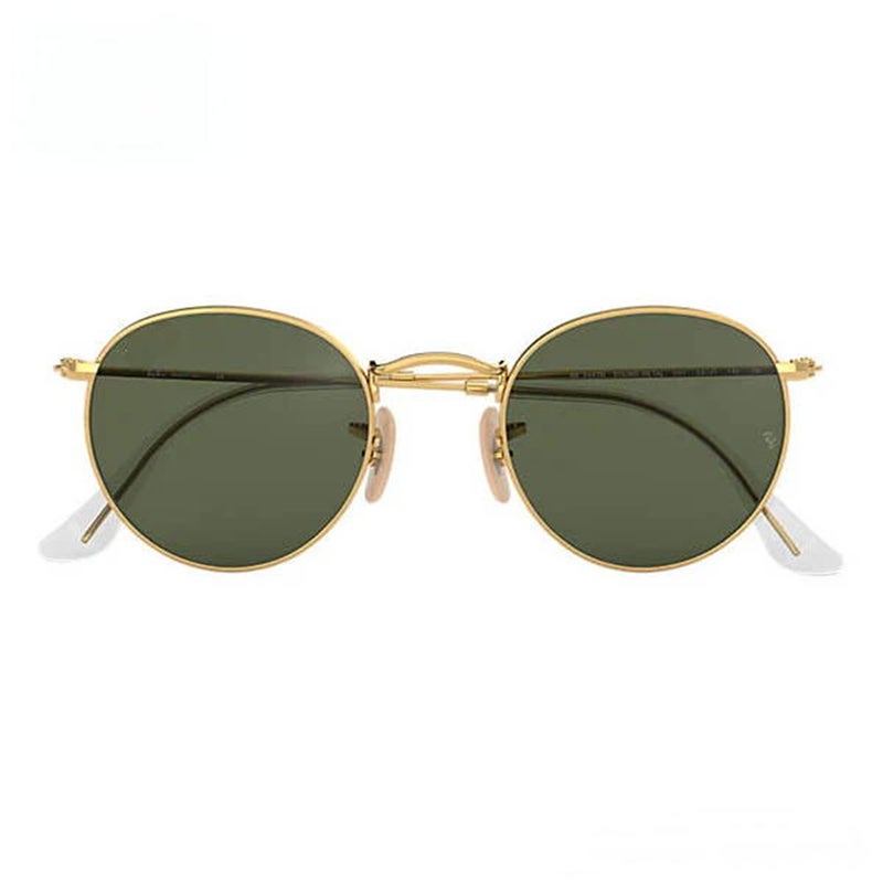POLICE Men's Cycling Glasses Men's Pilot Sunglasses Gold Framed with Green UV Lenses - Image 4