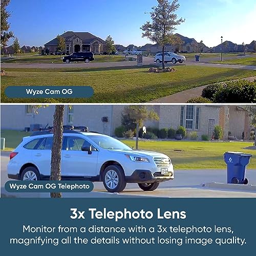 Wyze Cam OG Telephoto Indoor/Outdoor 1080p Wi-Fi Smart Home Security Camera with 3X Optical Zoom, Color Night Vision, Motion Detection, 2-Way Audio, Compatible with Alexa & Google Assistant, White - Image 2