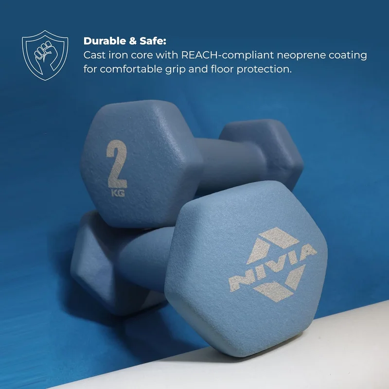 Nivia  Nivia Neoprene Dumbbells - 2 Kg Set  | Best Price UAE