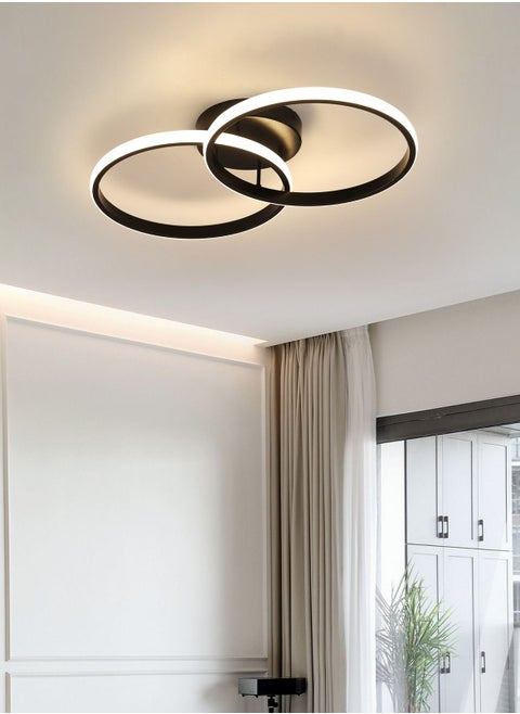 Double Ring LED Ceiling Light/Black/Neutral White 4500K