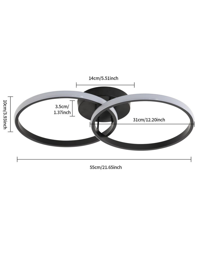 Goeco Double Ring LED Ceiling Light/Black/Neutral White 4500K  - Image 2