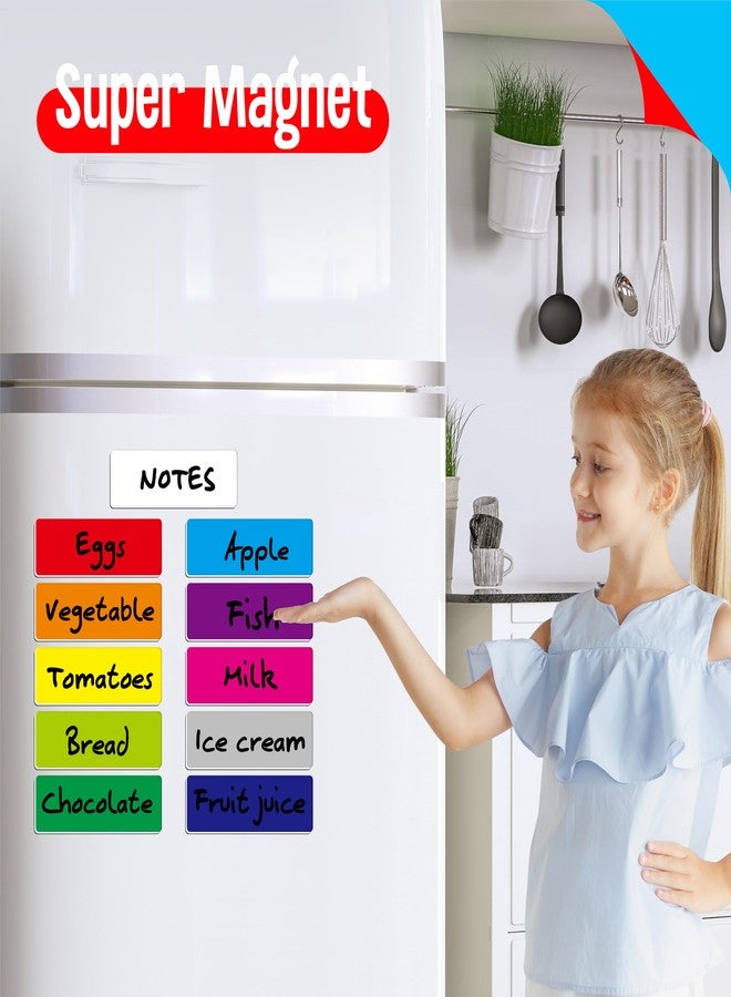 SpriteGru 99 PCS Magnetic Name Tag Labels, 11 Colors Dry Erase Reusable Name Stickers for Whiteboards Locker Fridge School Office Home (Each Measures 1" x 3") - Image 5