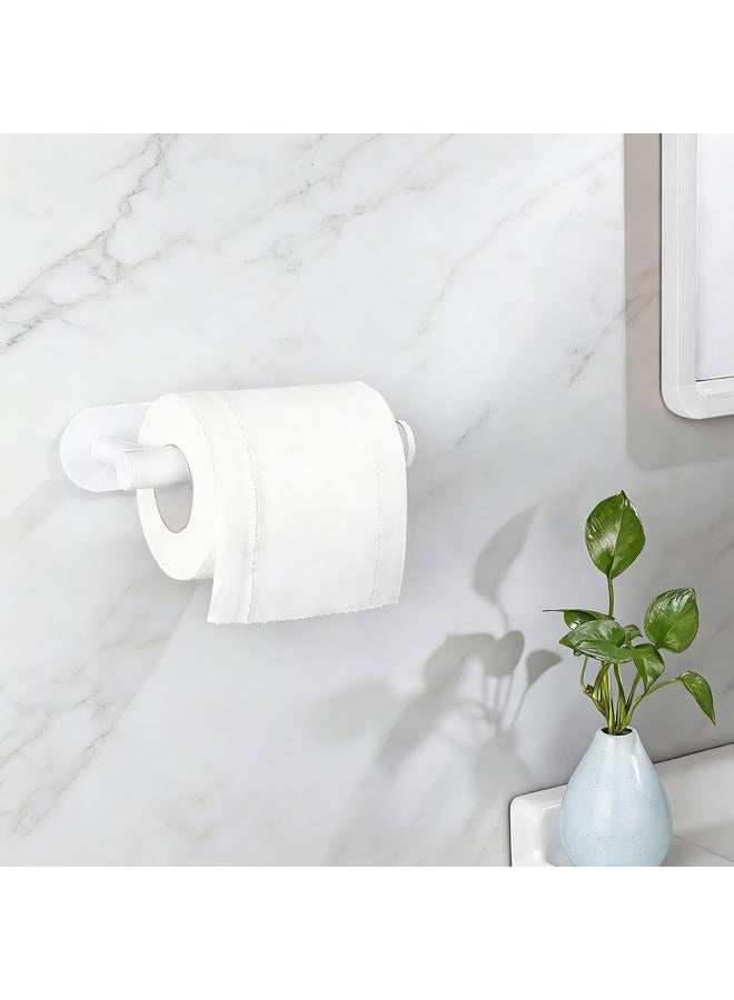 Gewtur White Toilet Paper Holder, Self Adhesive Toilet Paper Roll Holder No Drilling Wall Mount for Kitchen, Bathroom, Toilet - Image 3