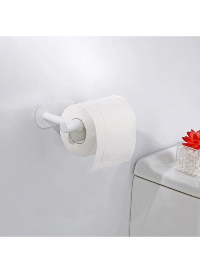 Gewtur White Toilet Paper Holder, Self Adhesive Toilet Paper Roll Holder No Drilling Wall Mount for Kitchen, Bathroom, Toilet - Image 5