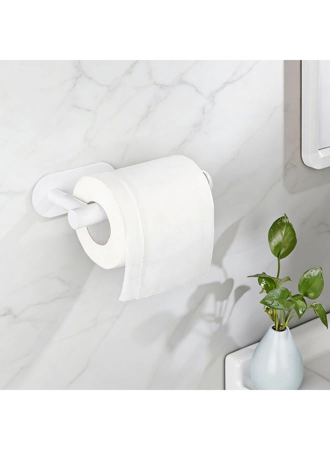 Gewtur White Toilet Paper Holder, Self Adhesive Toilet Paper Roll Holder No Drilling Wall Mount for Kitchen, Bathroom, Toilet - Image 2