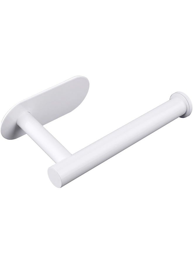Gewtur White Toilet Paper Holder, Self Adhesive Toilet Paper Roll Holder No Drilling Wall Mount for Kitchen, Bathroom, Toilet - Image 1