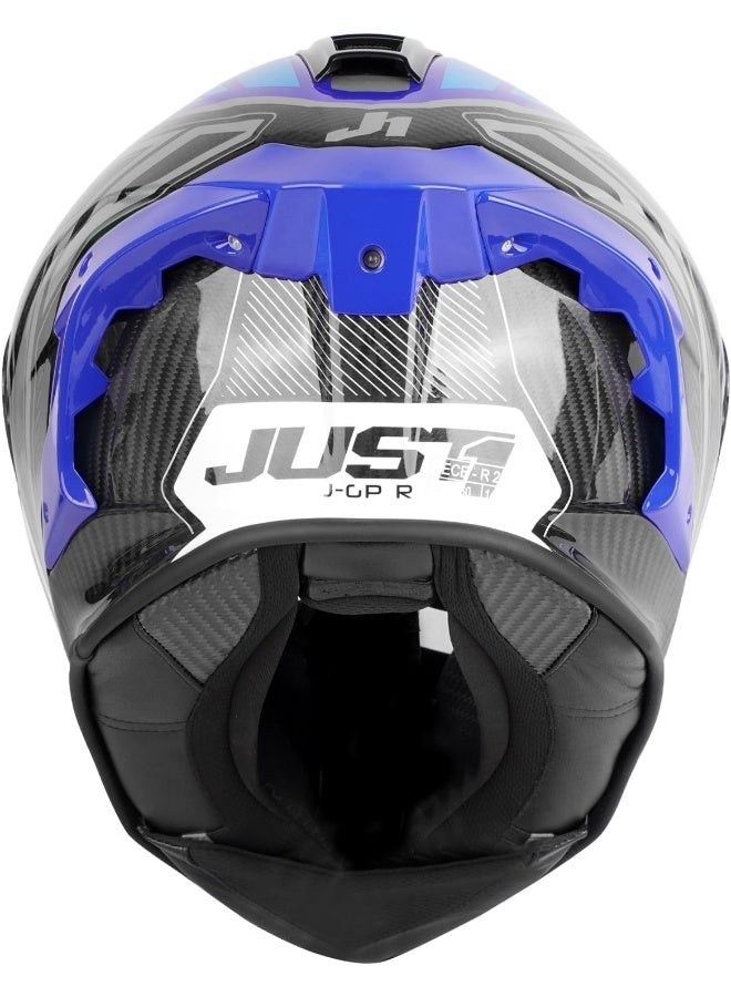 Just 1 Full Face Carbon Fiber Helmet - J-GPR Instinct Fluo Light Blue - Image 4