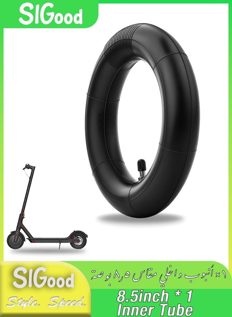 SIGood 8.5 Inch Thickened Inner Tube for Electric Scooter, Highly Elastic Butyl Rubber 8 1/2 x1 Replacement Tire Tube with Silver Straight Valve, Durable Shock-Absorbing E-Scooter Inner Tube - Image 1