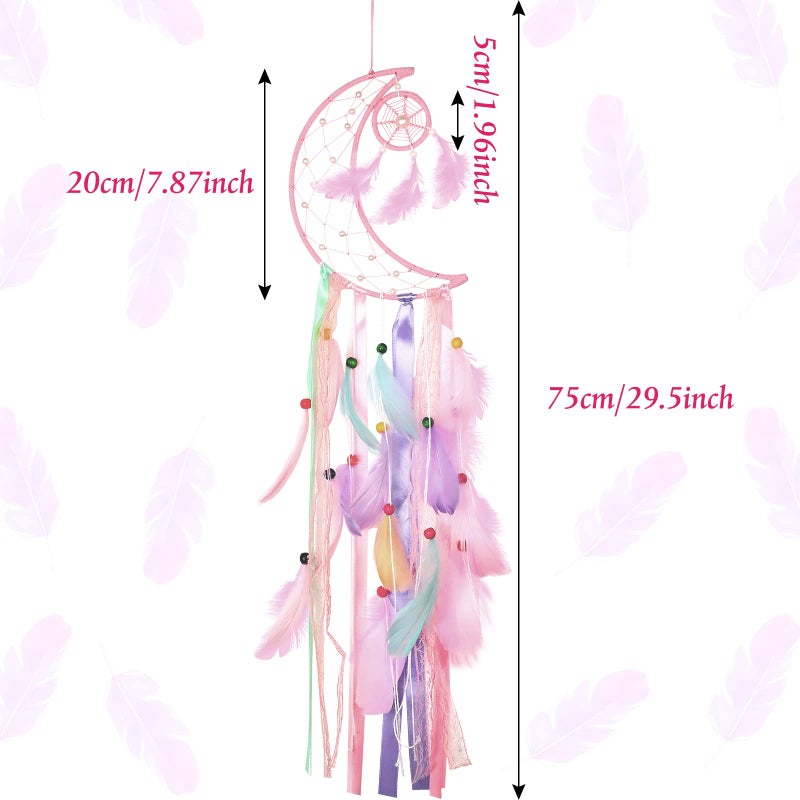 جيتك Jetec 3 PCS Dream Catcher Moon Sun Star Design مصنوعة يدويًا تصميمًا يدويًا حرفة الحرف الجدار المعلق المنزل ديكور غرفة نوم طفل عرس - Image 2