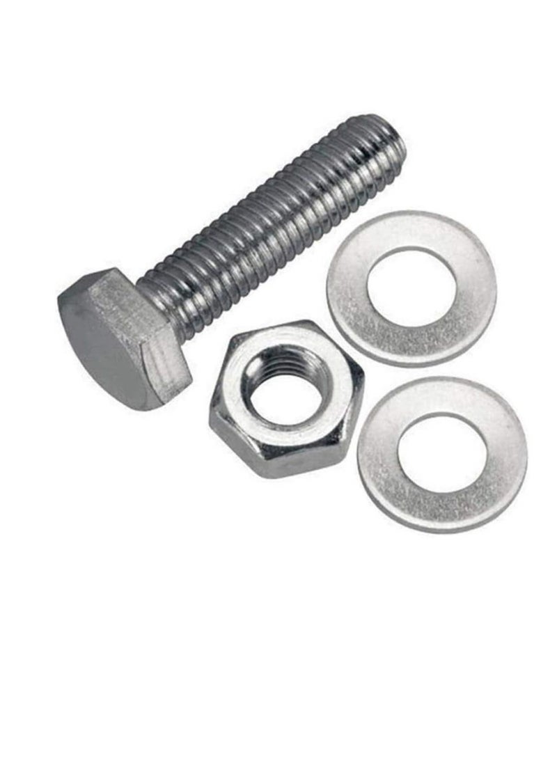 Generic 12 pcs Hex Head Screw Bolts Nuts & Washers Fully Thread GI Plain Finish Bolt Set. (16, 50MM)  - Image 3