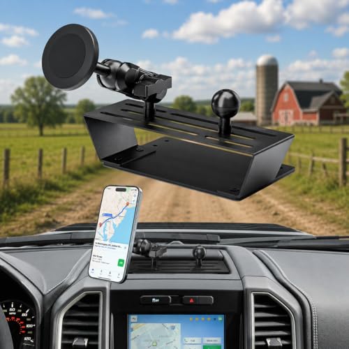 Surfcabin Magnetic Dash Phone Holder for F150 No Punching Required Phone Mount Compatible with 20152020 F150 20172022 F250 F350 Full Metal Cellphone Mounting Bracket for Most CellPhones - Image 1