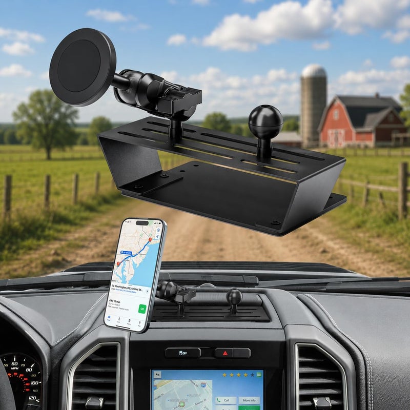 Surfcabin Magnetic Dash Phone Holder for F150 No Punching Required Phone Mount Compatible with 20152020 F150 20172022 F250 F350 Full Metal Cellphone Mounting Bracket for Most CellPhones - Image 2