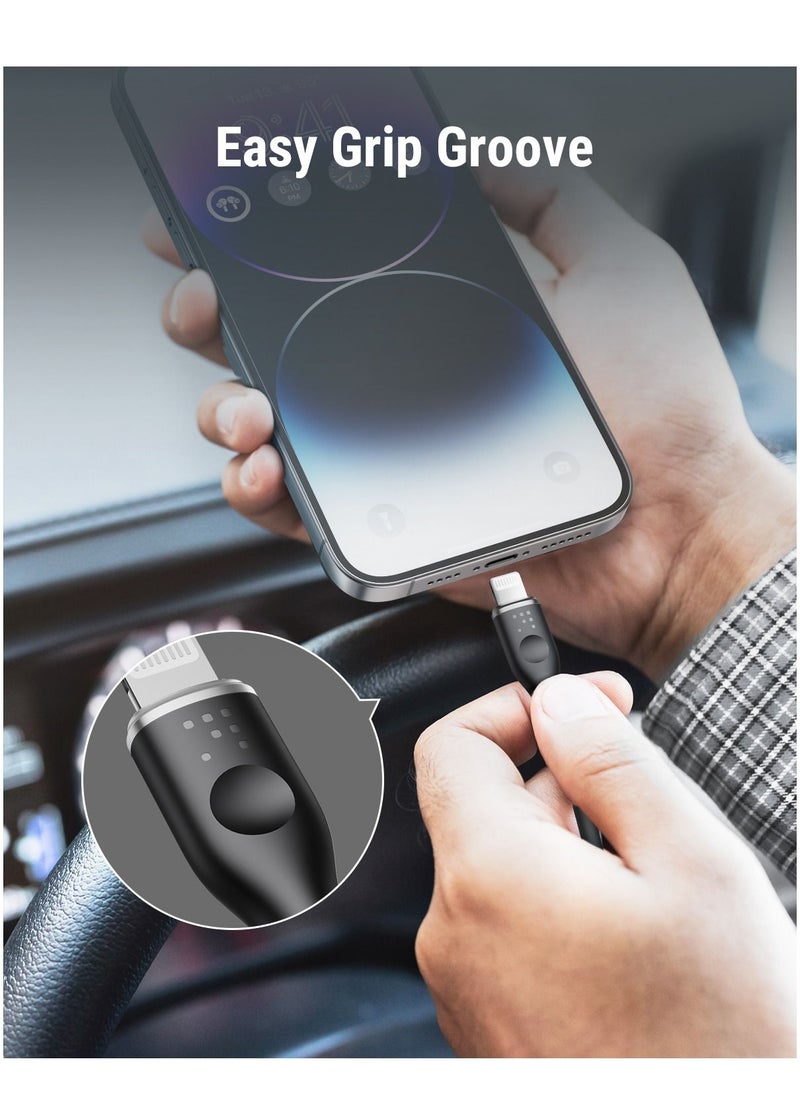 VOLTME - Powerlink Moss USB A to Lightning Cable for iPhone 14/13/ 12 Pro Max / 12/11 Pro/X/XS/XR / 8 Plus (1.2m) 3A Zinc-Alloy Connector - Black - Image 1