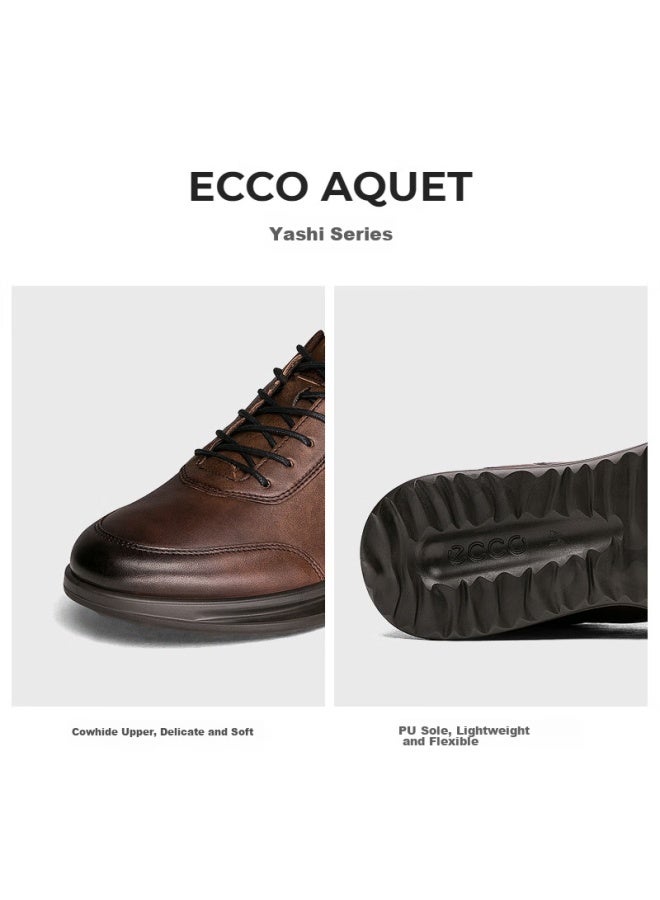 Ecco Formal Shoes, Height-increasing Cowhide Casual Leather Shoes For Men, Yashi Men's Shoe Series 207124, Cocoa Brown, Size 42 - Image 4