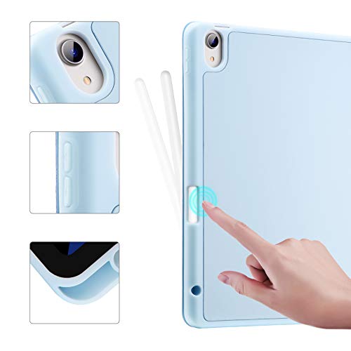 LovRug for iPad Air 11 Inch Case (M2) 2024, iPad Air 5th Generation Case 2022/iPad Air Cases 4th Generation 2020 10.9 Inch with Pencil Holder, Soft TPU Back Smart Protective Cover (Light Blue) - Image 4